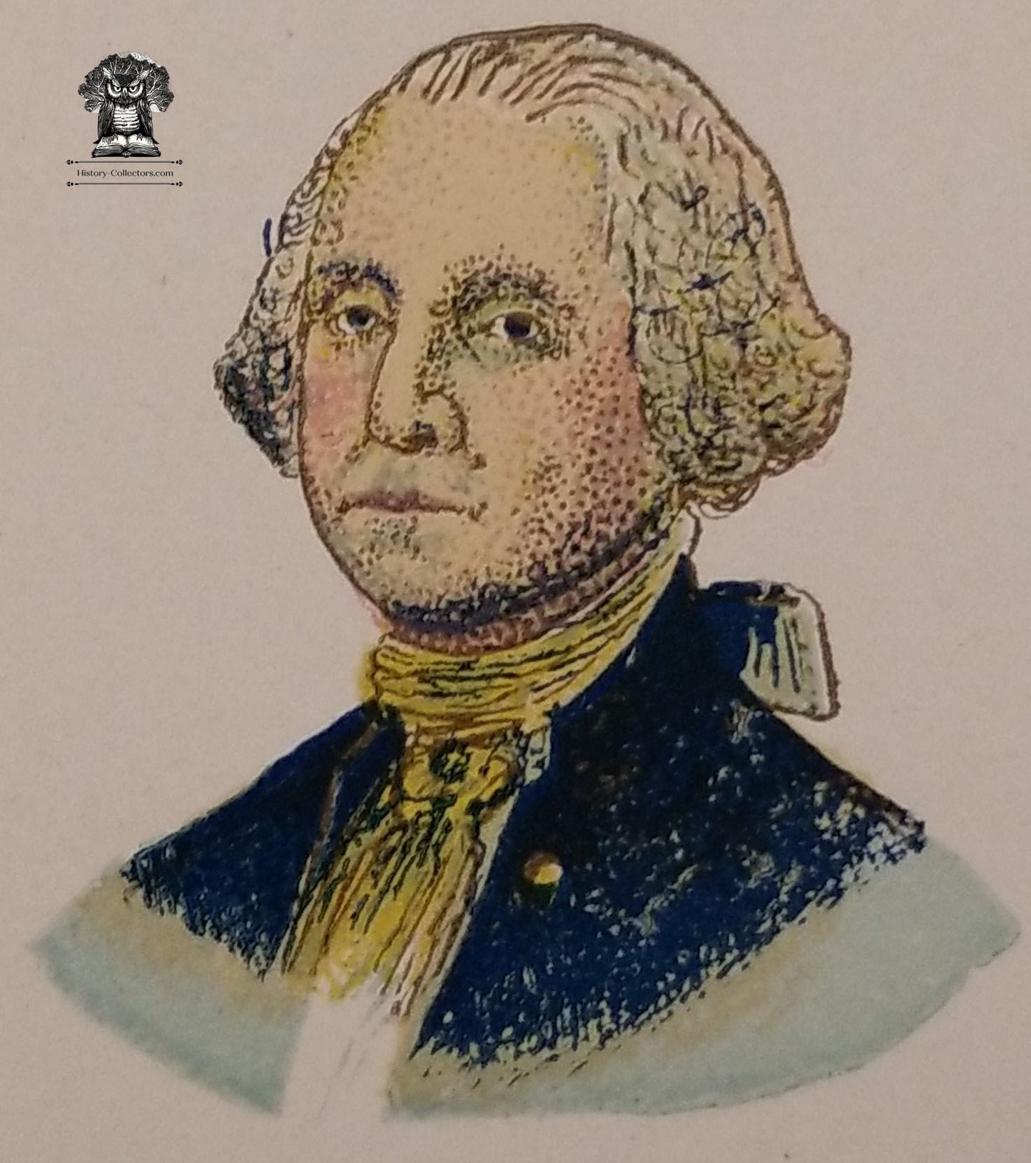 c1900 Celluloid Pinback Proof Die Cut - Patriotic George Washington Portrait