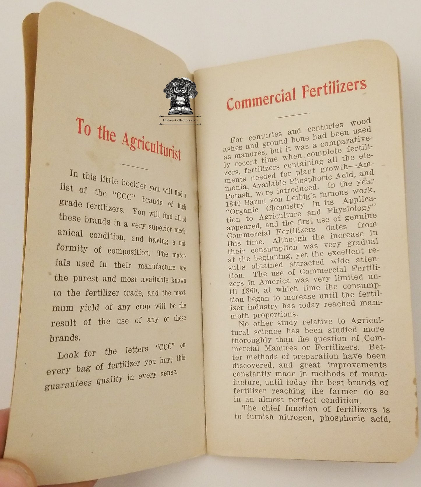 c1900 Central Chemical Company Advertising Booklet Fertilizers Hagerstown MD CCC