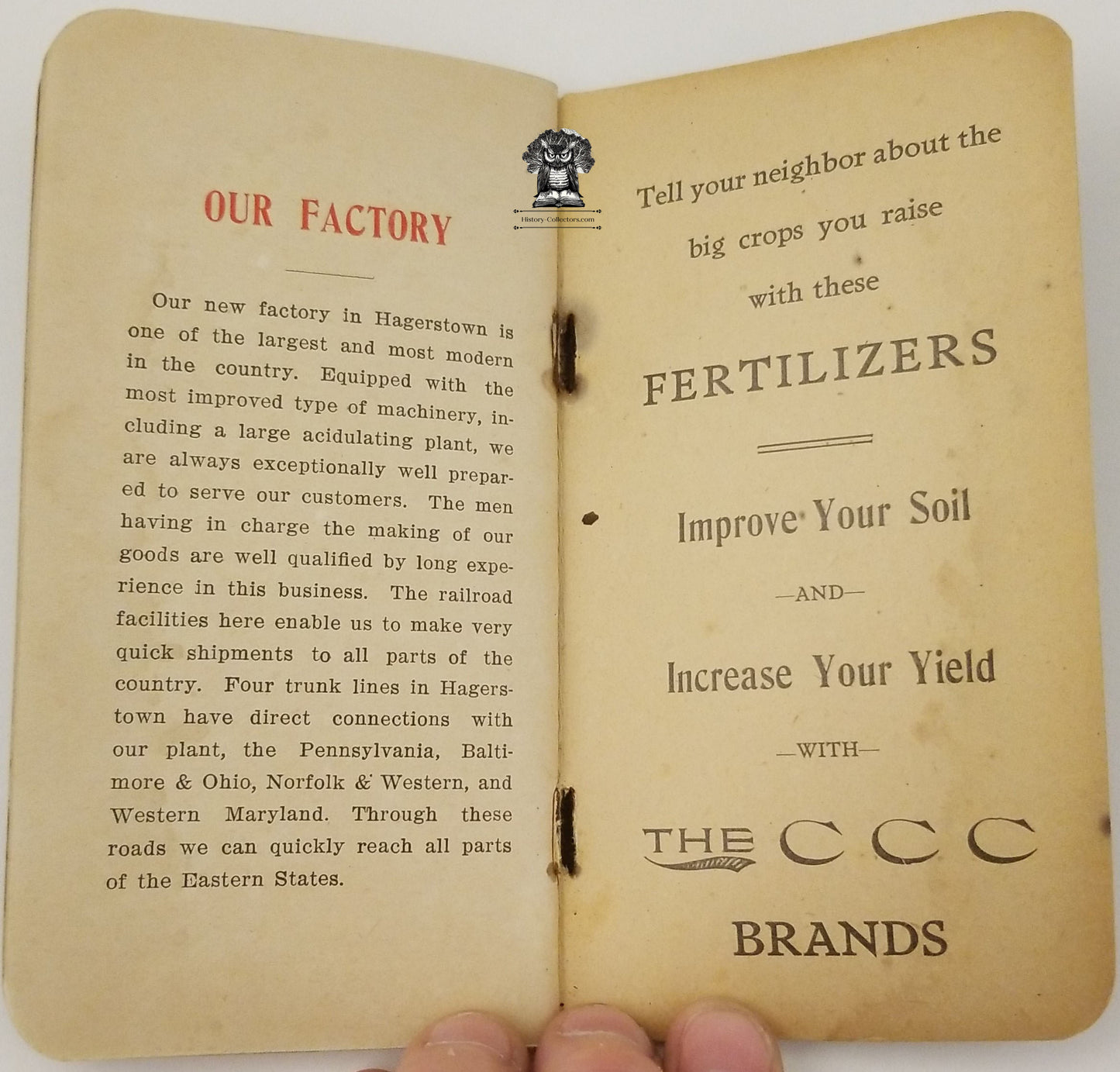 c1900 Central Chemical Company Advertising Booklet Fertilizers Hagerstown MD CCC