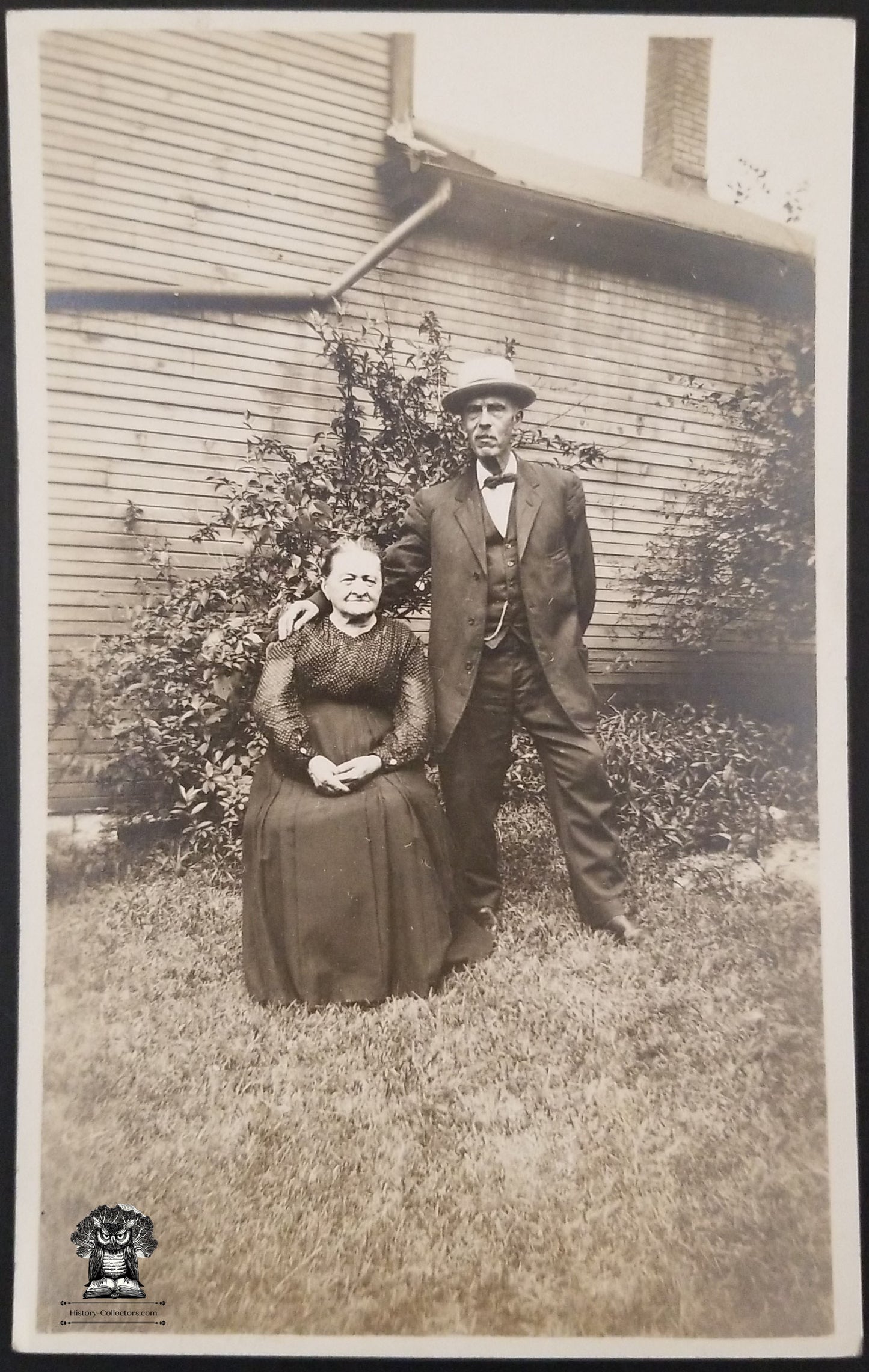 c1904 RPPC Picture Postcard - Americana Adult Couple Human Condition - Edwardian Fashion- AZO Stamp Box