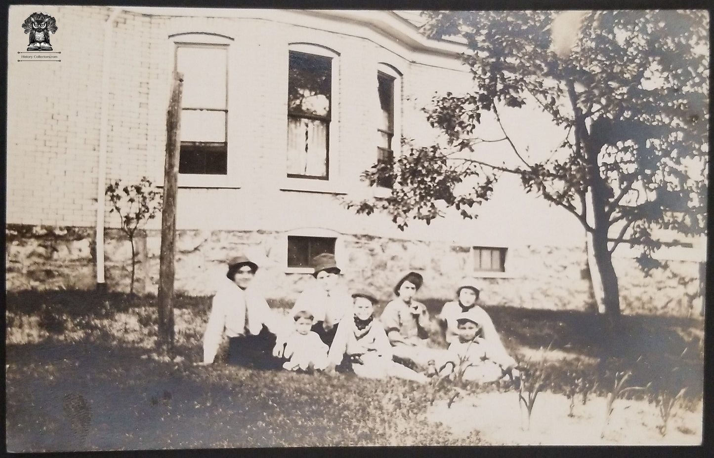 c1904 RPPC Picture Postcard - Americana Children Family Estate Photo - Edwardian Fashion - CYKO Stamp Box