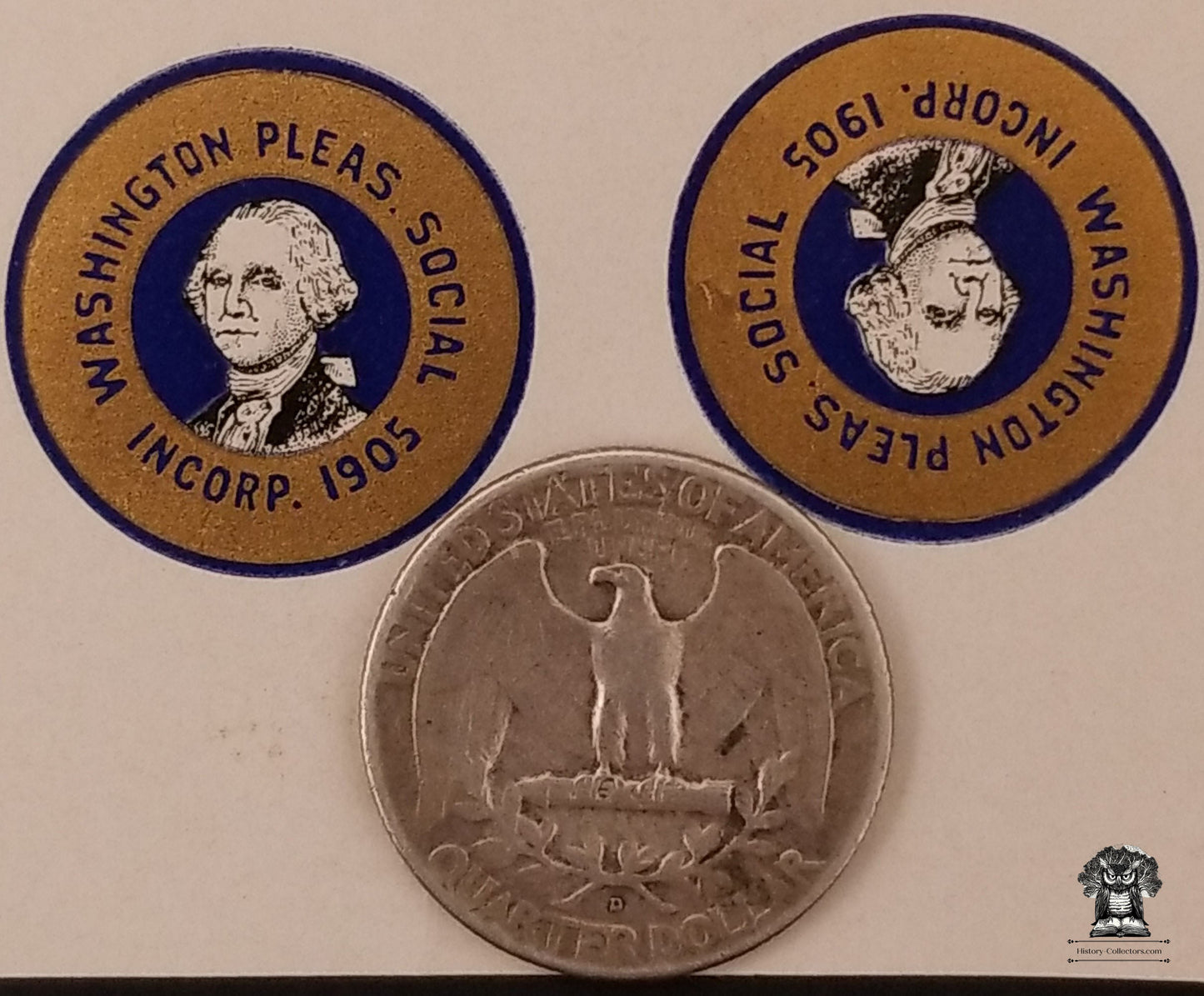 c1905 Celluloid Pinback Proof Die Cut George Washington - Fraternal Order Club