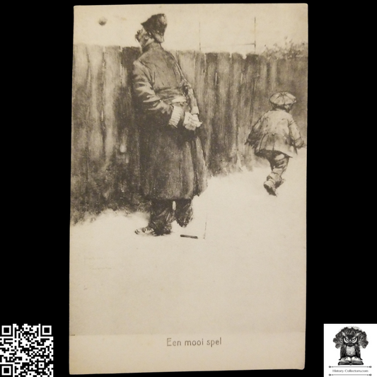 c1910 "A Nice Game" Postcard - L. Diefenthal Publisher - Amsterdam The Netherlands - Police Officer - Football Soccer Match - Child Lit Firecracker Prank - Satire