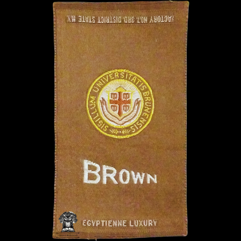 c1910 Brown University Tobacco Cigarette Silk - American Tobacco Company - Factory No 7 - 3rd District State New York - Egyptienne Luxury - Advertising Premium