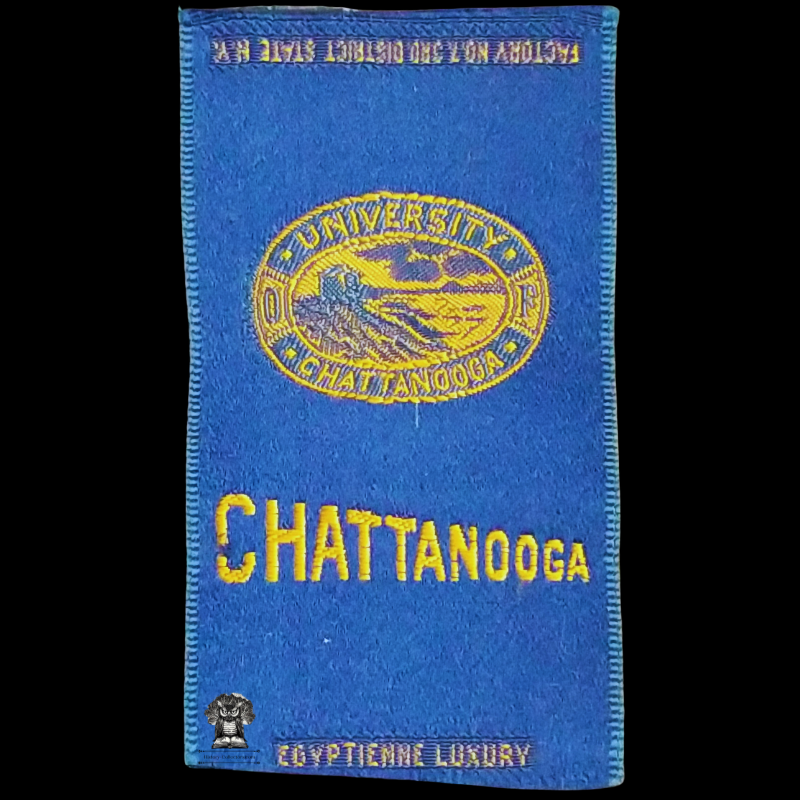 c1910 University Of Chattanooga Tobacco Cigarette Silk - American Tobacco Company - Factory No 7 - 3rd District State New York - Egyptienne Luxury - Advertising Marketing Premium