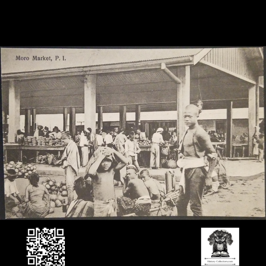 c1910 Moro Market Philippine Islands Postcard - J. Beck Photographer - American Colonial Period