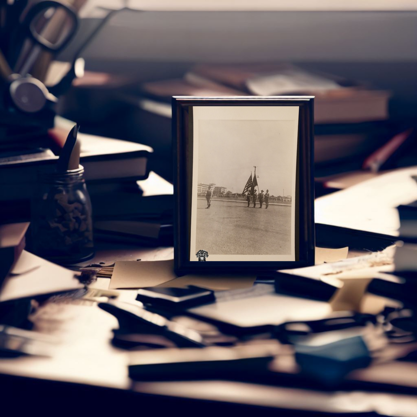 c1910 RPPC Picture Postcard - US Army Flag Ceremony Color Guard Pre WWI Era- ARTURA Stamp Box
