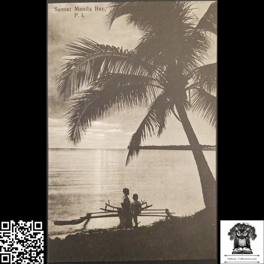 c1910 Sunset At Manila Bay Philippine Islands Postcard - J. Beck Photographer - American Colonial Period