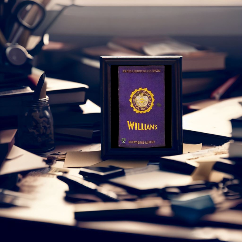 c1910 Williams College Tobacco Cigarette Silk - American Tobacco Company - Williamstown Massachusetts - Egyptienne Luxury - Advertising Premium