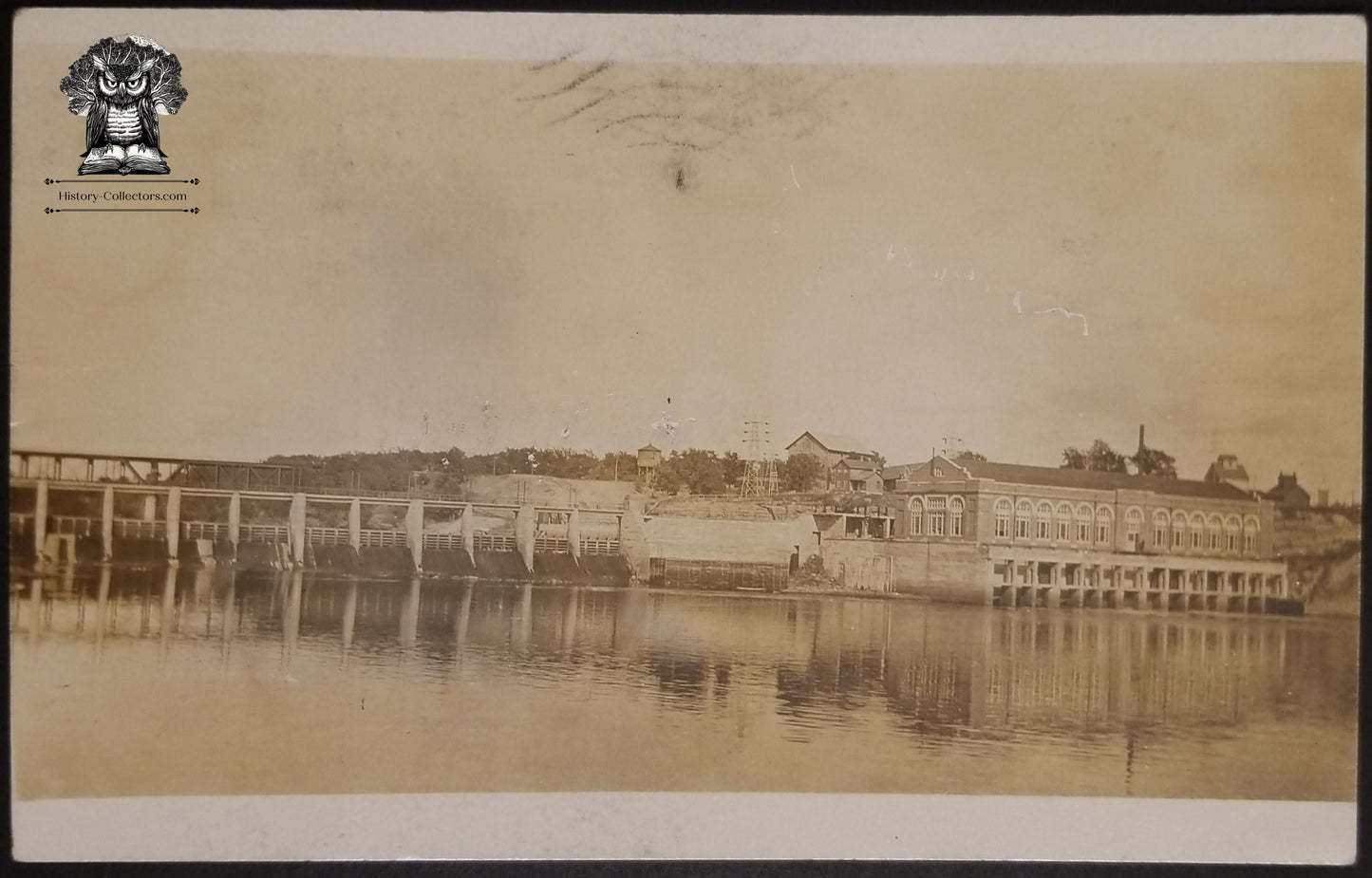 c1913 RPPC Picture Postcard - Kilbourne Hydroelectric Power Dam Wisconsin Dells - Postal Cancel Baraboo