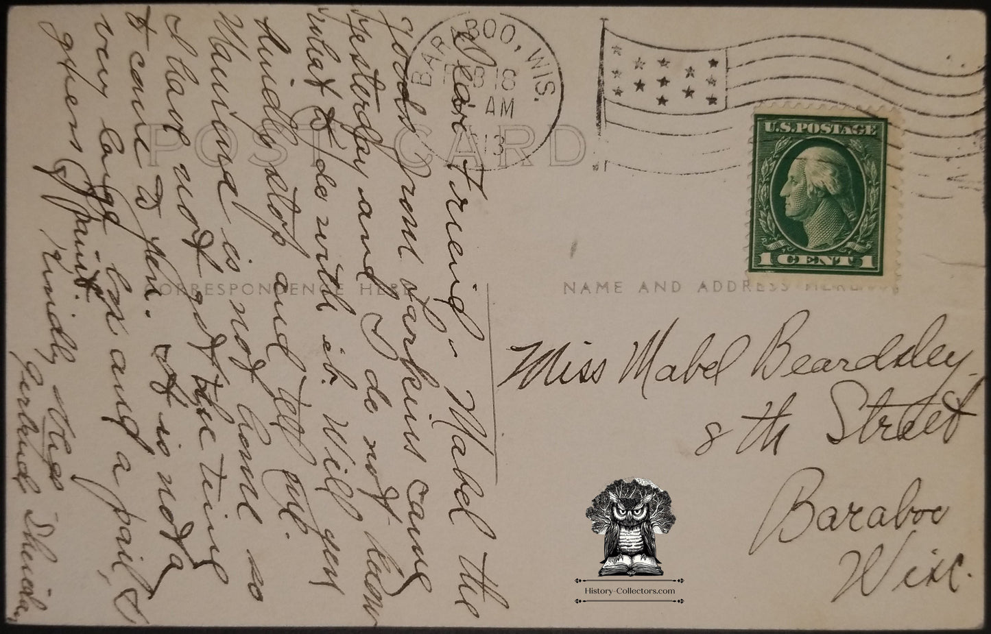 c1913 RPPC Picture Postcard - Kilbourne Hydroelectric Power Dam Wisconsin Dells - Postal Cancel Baraboo