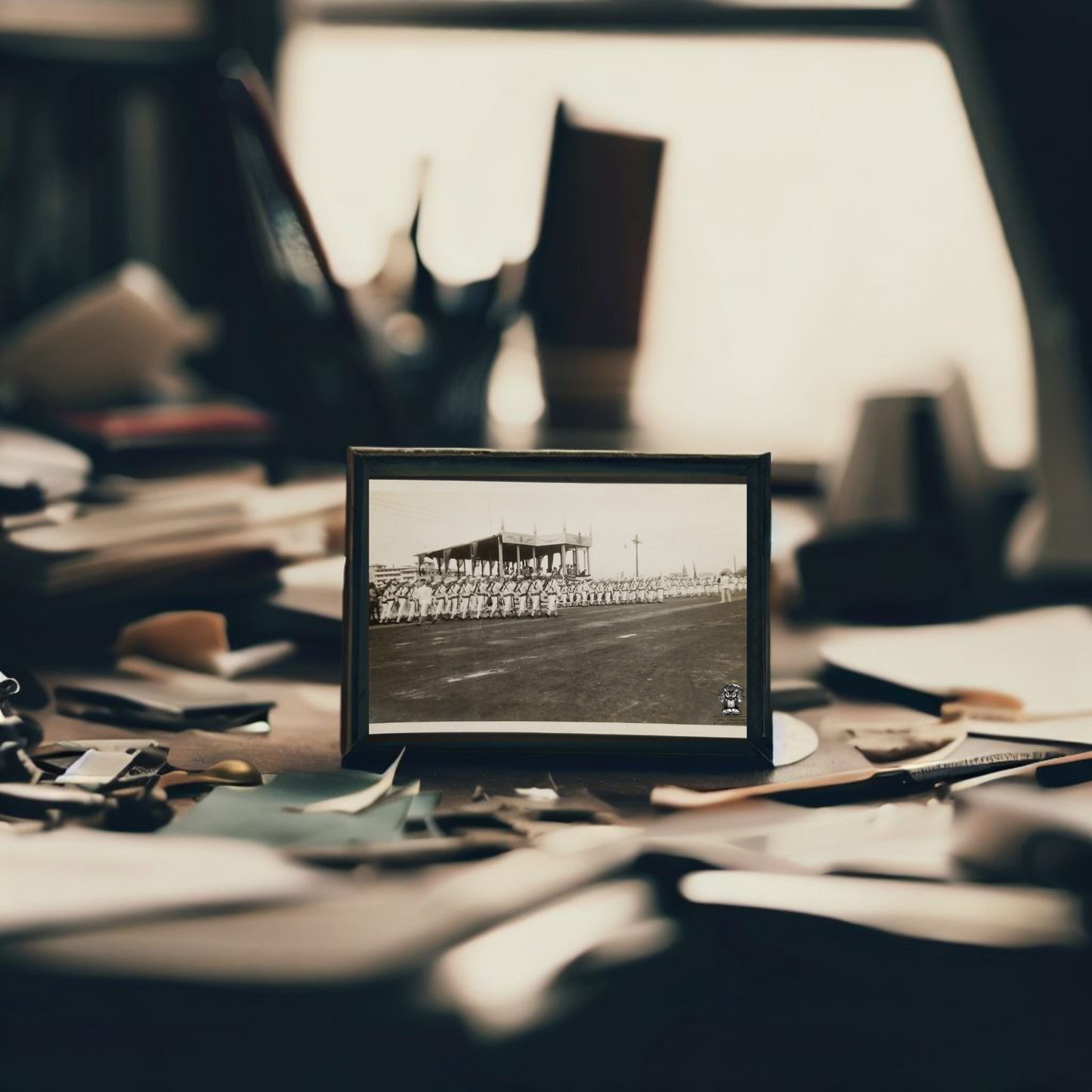 c1918 RPPC Picture Postcard - Post WWI US Navy Formation March Review Full Dress - AZO Stamp Box