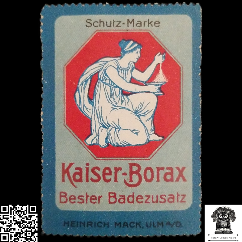 c1920 Kaiser-Borax Advertising Poster Stamp - Ulm Germany - Bath Additive