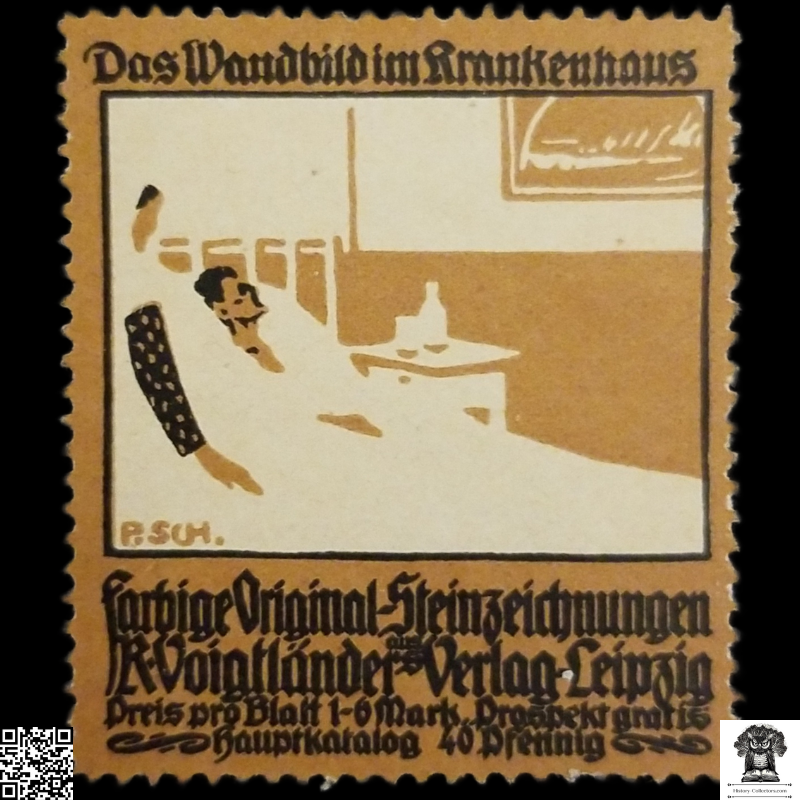 c1920 Murals In Hospitals Cinderella Poster Stamp - Germany - Printer Publishing Advertising