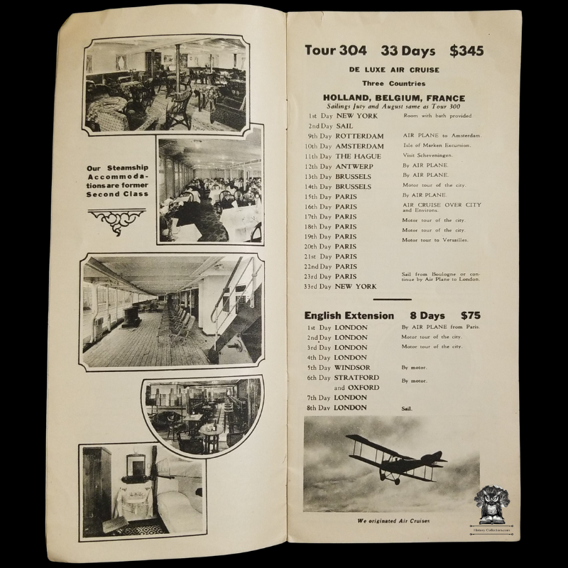 c1920s College Travel Club Europe Tourism Advertising Brochure - Steamship Train Rail Travel - 154 Boylston St Boston MA