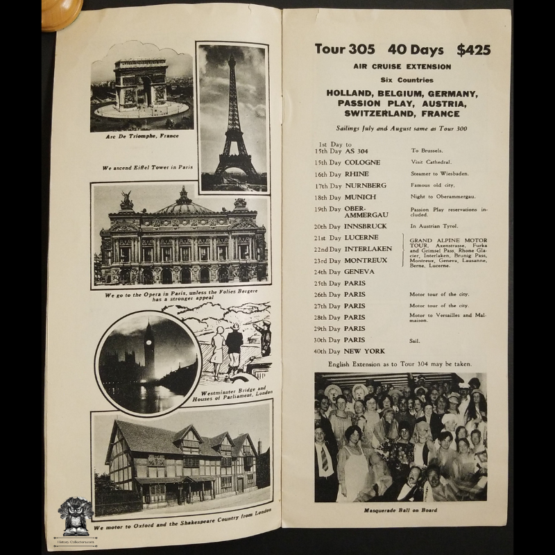 c1920s College Travel Club Europe Tourism Advertising Brochure - Steamship Train Rail Travel - 154 Boylston St Boston MA