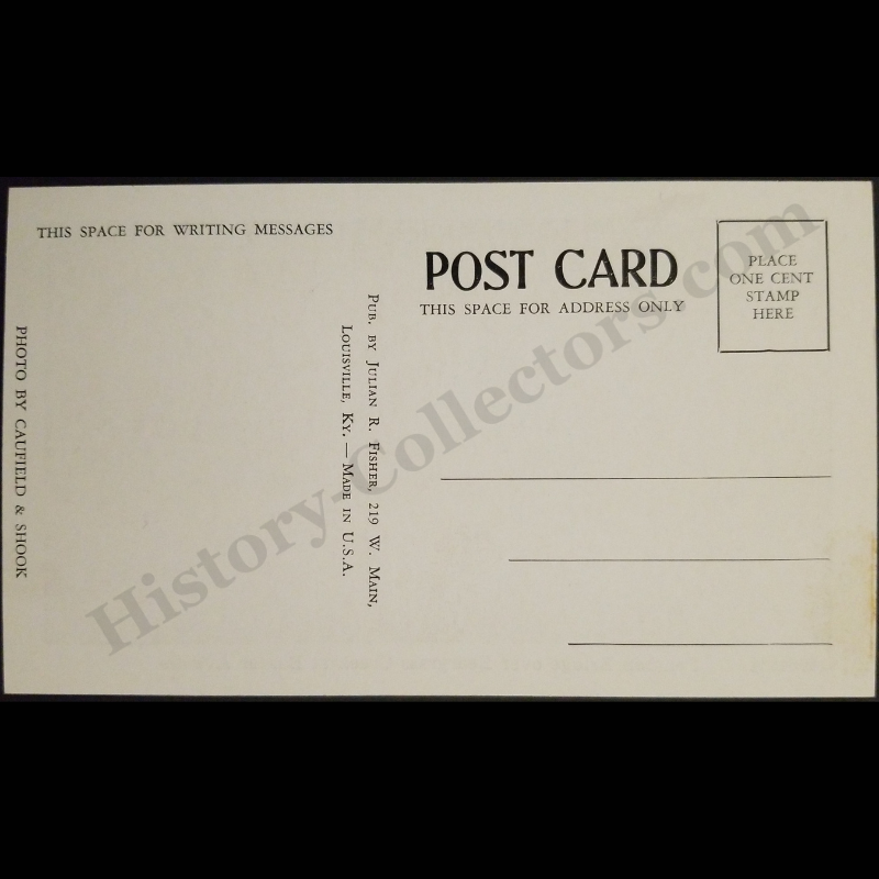 c1937 Louisville Kentucky Flood Postcard (Not RPPC) - Julian R. Fisher - Pontoon Bridge - Beargrass Creek - Baxter Avenue - Caufield & Shook Photograph