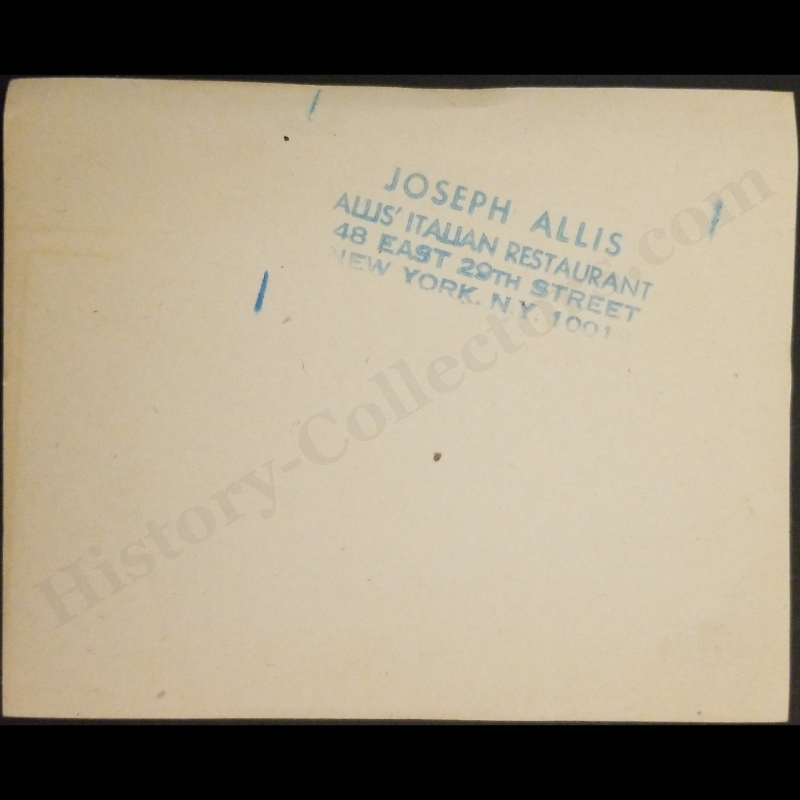 c1940 Kamm's Export Dark Beer Bottle Label - Kamm & Schellinger Co. Inc. - Mishawaka Indiana - Internal Revenue Tax Paid - Restaurant Stamped - Joseph Allis Allis' Italian Restaurant 48 East 20th Street New York - World War II Era