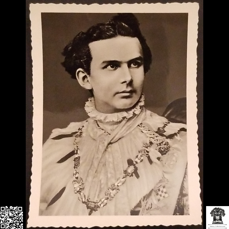 c1940 King Ludwig II Of Bavaria Portrait Snapshot Photograph - Order of Saint Hubert - German History