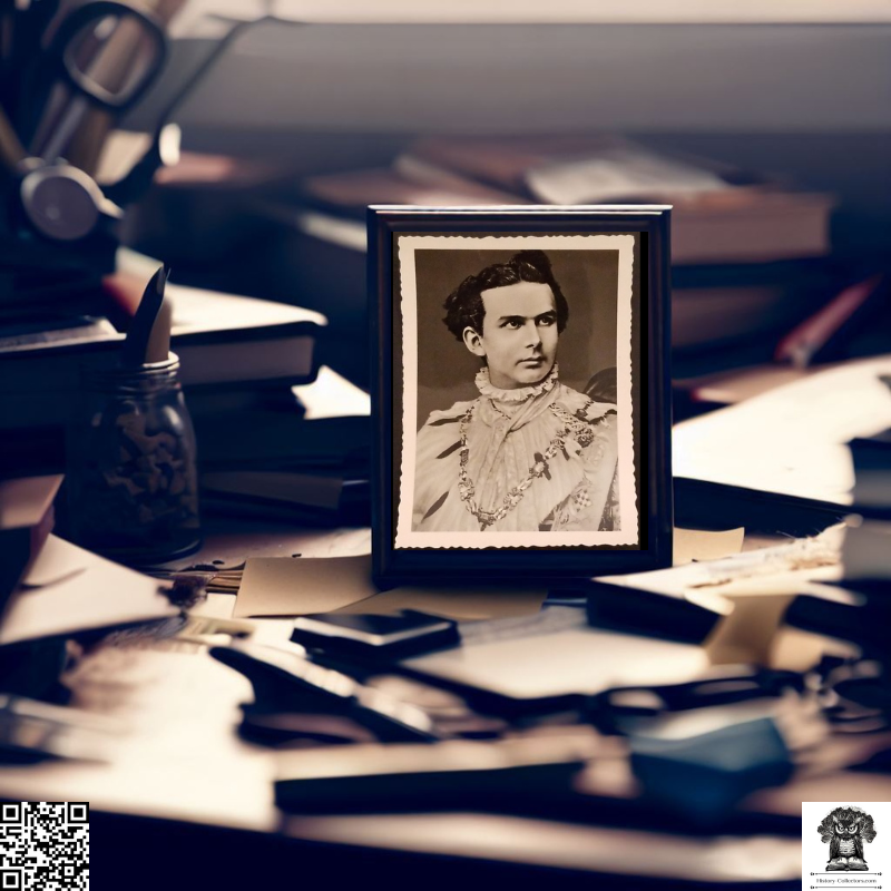 c1940 King Ludwig II Of Bavaria Portrait Snapshot Photograph - Order of Saint Hubert - German History