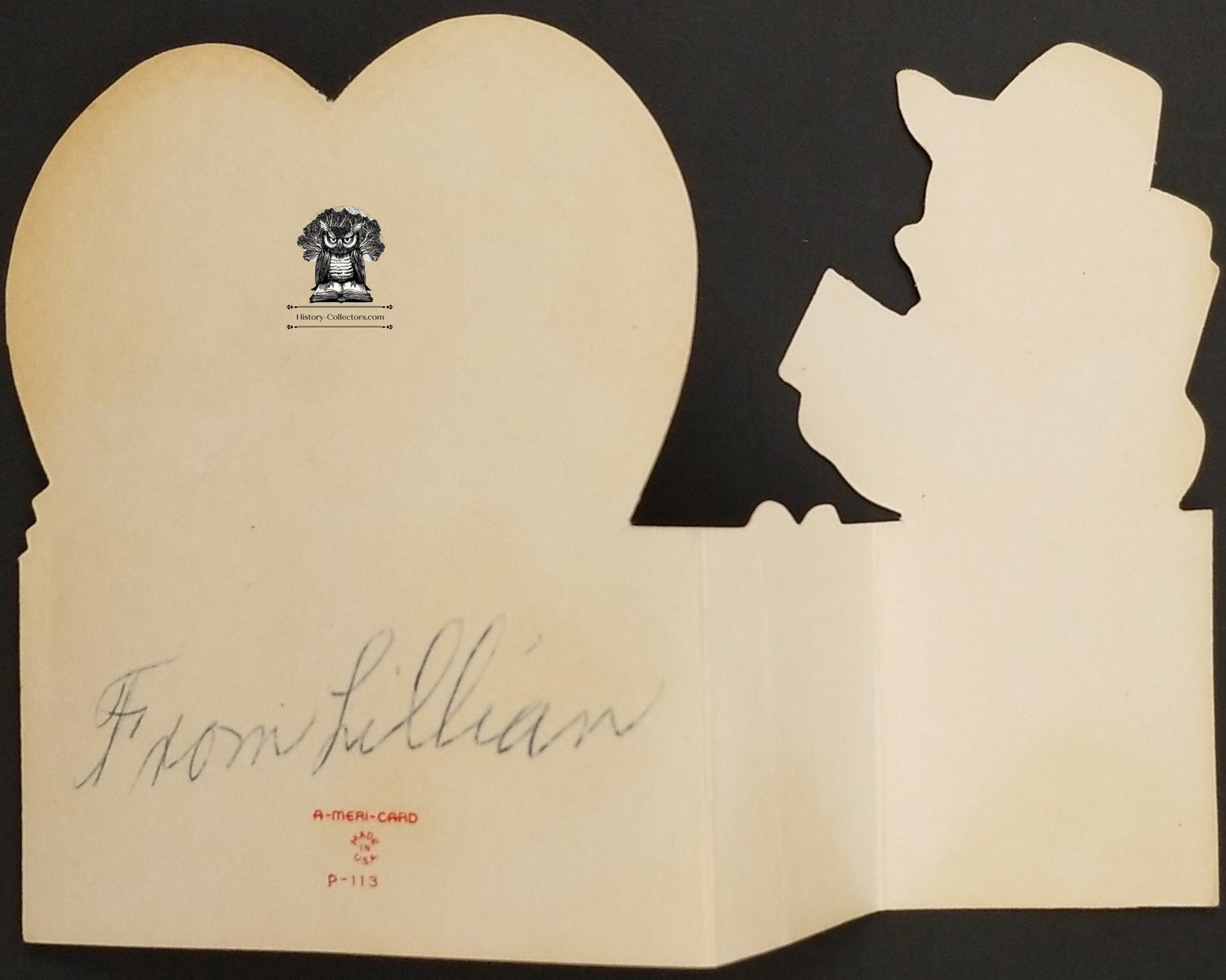 c1940s Children's Exchange Valentine's Day Card - Fold Open Tomato Garden Bushell