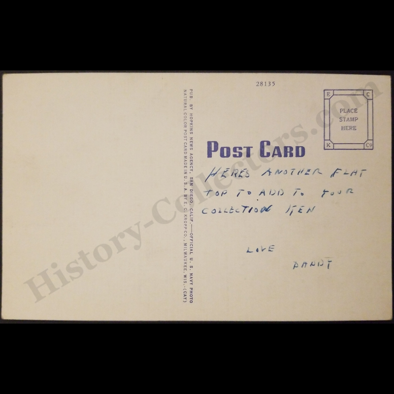 c1941 Yorktown Class Aircraft Carrier Linen Postcard - Navy Military Souvenir - World War II Era - Ready For Framing