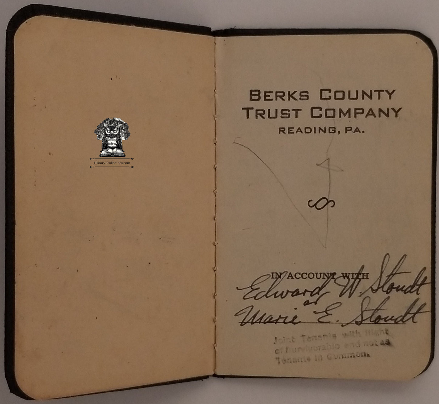 c1947 Savings Book Berks County Trust Company - Reading Pennsylvania