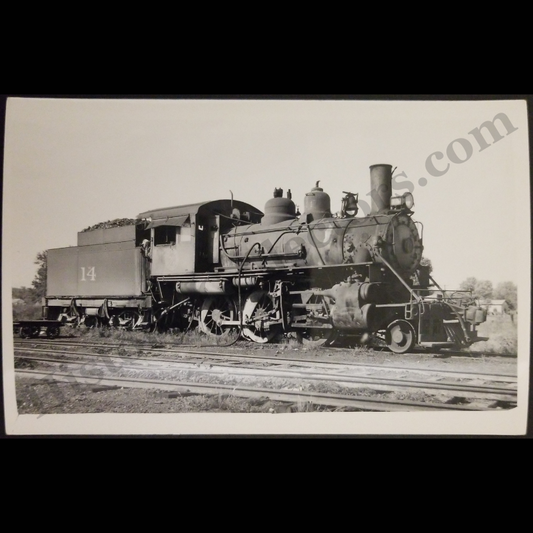 c1955 Missouri & Arkansas Railway Steam Engine Locomotive 14 RPPC Real Photo Postcard - Kodak Stamp Box - Post WWII Era
