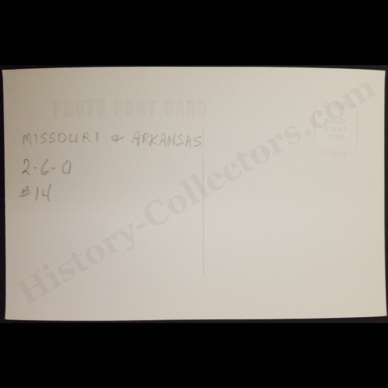 c1955 Missouri & Arkansas Railway Steam Engine Locomotive 14 RPPC Real Photo Postcard - Kodak Stamp Box - Post WWII Era