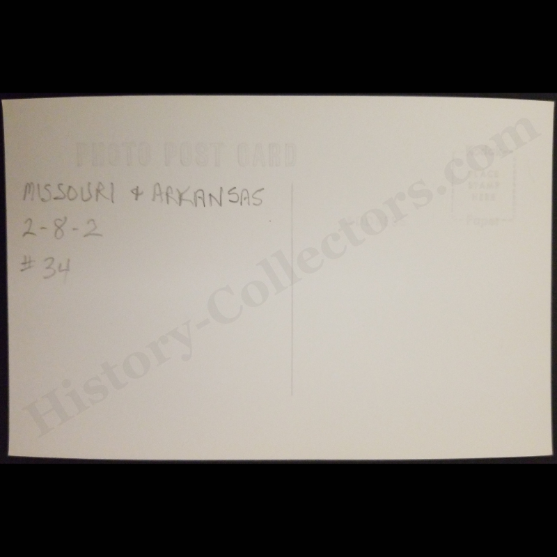 c1955 Missouri & Arkansas Railway Steam Engine Locomotive 34 RPPC Real Photo Postcard - Kodak Stamp Box - Post WWII Era