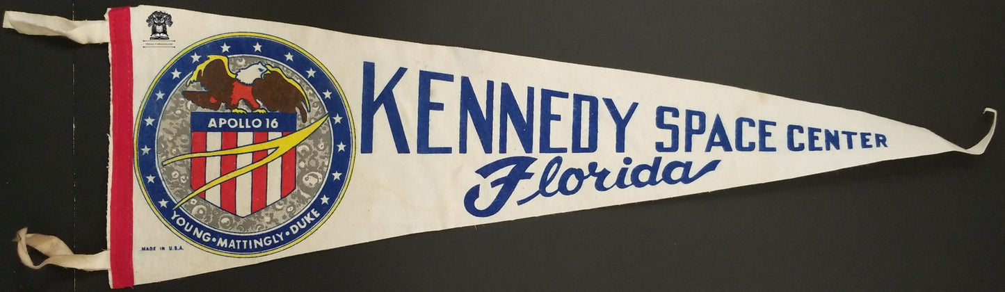 c1972 Apollo 16 Souvenir Pennant - NASA Kennedy Space Center Florida