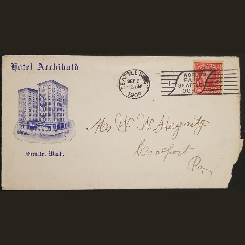Hotel Archibald Postal Cover Seattle World Fair Collection Main 800x800px