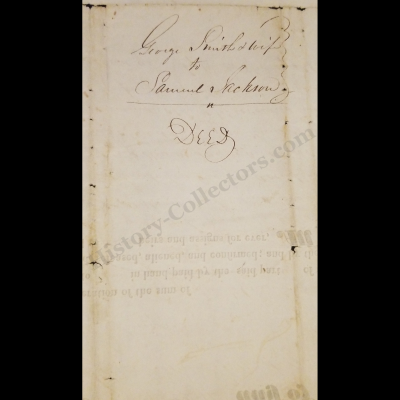 1827 Village Of Minaville Town Of Florida Montgomery County New York Indenture Land Deed Document - George Smith - Antoinette P. Smith - Samuel Jackson - Ready For Framing