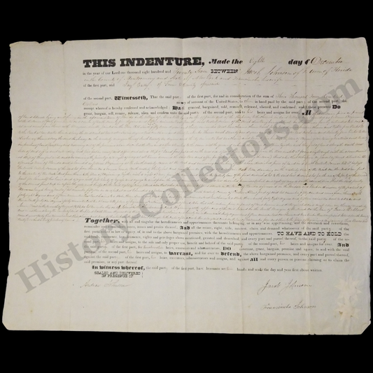1827 Florida Montgomery County New York Indenture Land Deed Document - Jacob Johnson - Jay Cady - Ready For Framing
