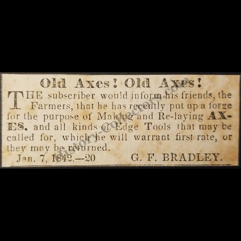 1842 G. F. Bradley Forge Blacksmith Print Clipping | Metallurgy | Antebellum Era | Ready For Framing