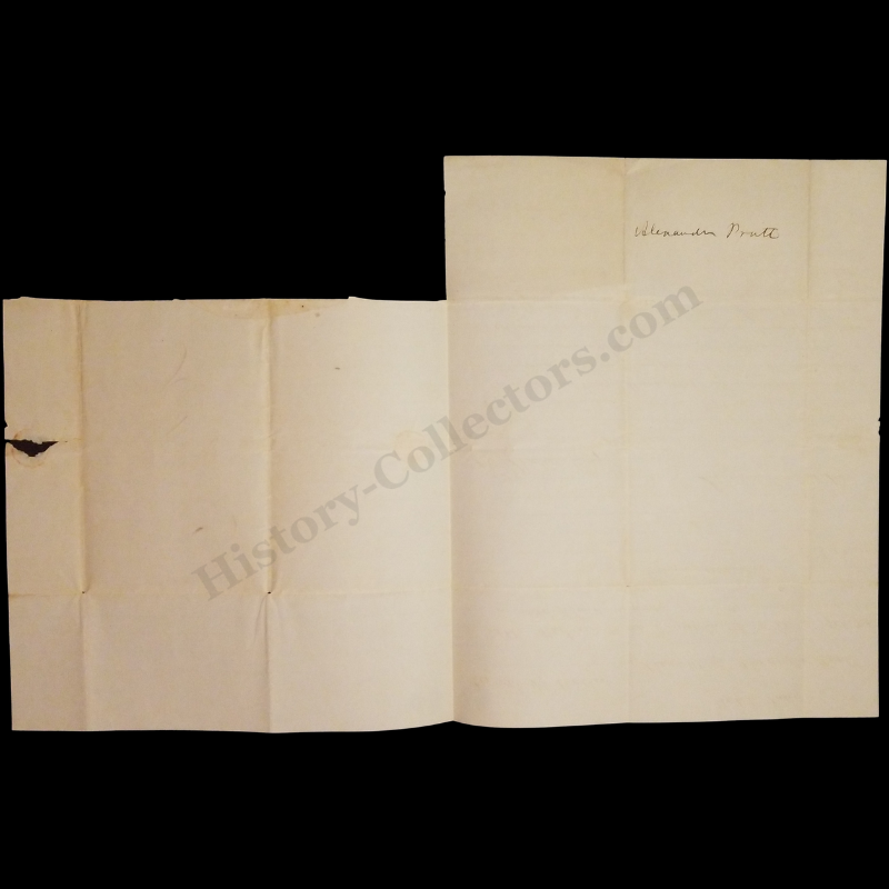 1842 Mobile Alabama Wine Brandy Invoice Correspondence | Greensboro Greene County Alabama | Alexander Pratt | R. B. Waller | January 28 | Antebellum Era | Ready For Framing