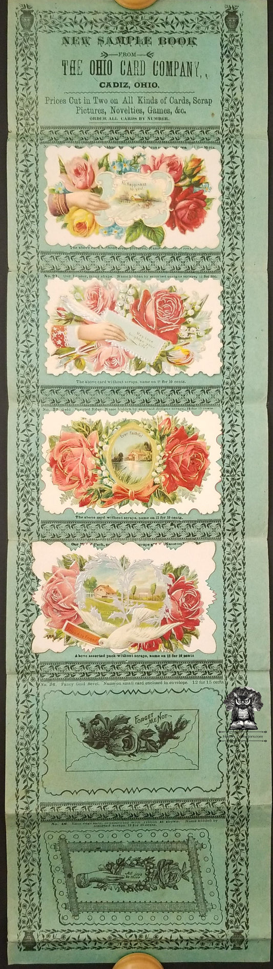 1880's Victorian Die Cut Calling Card Salesman Sample Book - Ohio Card Company IL