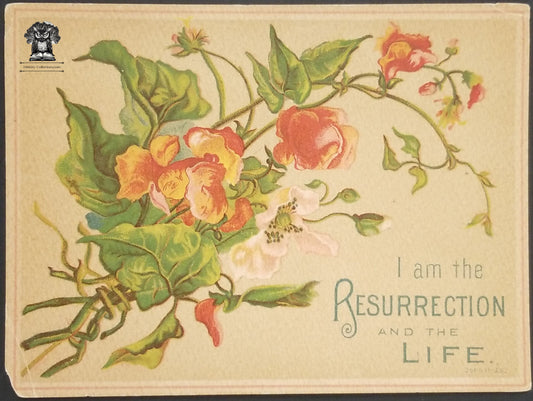 1888 John 11-25 Graphic Bible Card - I am the Resurrection and the Life