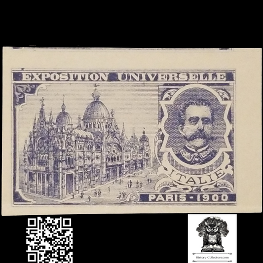 1900 Paris France Exposition Universelle World's Fair Italy Advertising Label - Umberto I