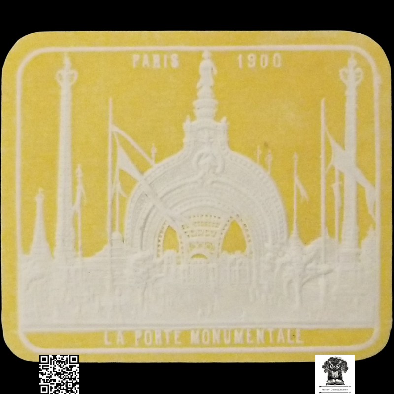 1900 Paris World's Fair Embossed Seal - Grand Entrance Arch - Global Innovation Art