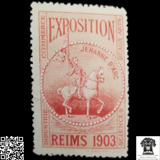 1903 Reims France International Economic Trade Fair Exposition Cinderella Poster Stamp - Joan Of Arc