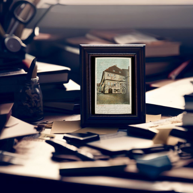 1904 Lutherhaus Postcard - Martin Luther Memorabilia - Germania German Empire Period - Published By Verlaganstalt C. Jagemann Of Eisenach - 5 Pfennig Deutsches Reich Stamp With A Wartburg Postmark - Ready For Framing