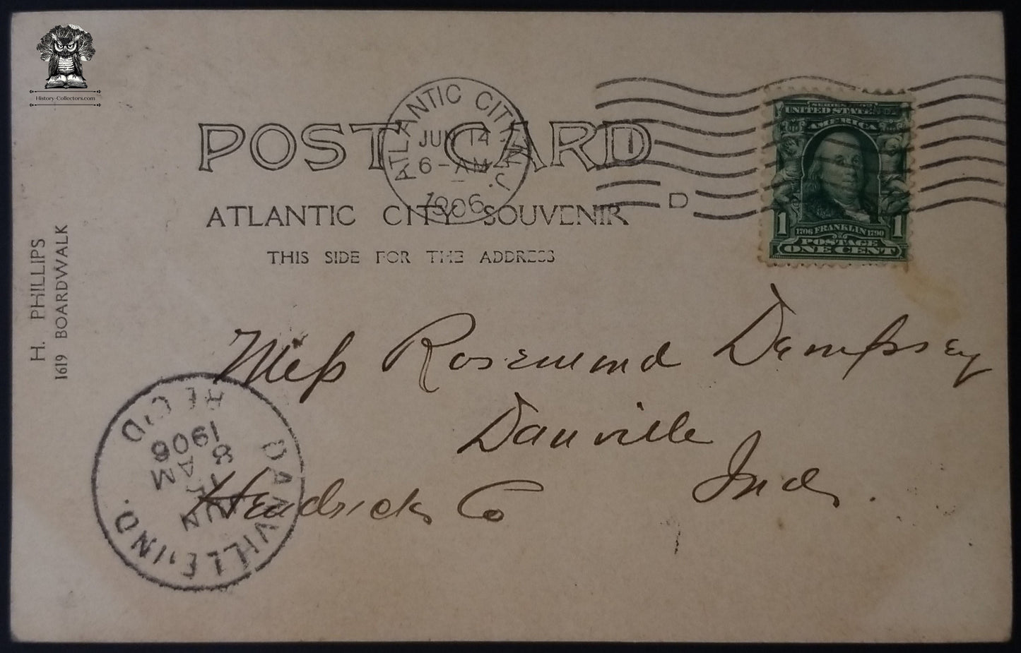 1906 RPPC Picture Postcard - Father Son Atlantic City New Jersey Boardwalk Souvenir