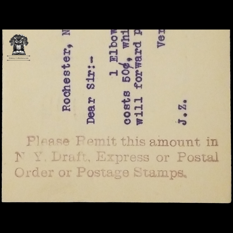 1908 Galusha Stove Co Price Quote Postal Card - Rochester New York - Kennedy NY - Pay With Postage Stamps - One Cent McKinley Black Square Scott UX19 - Postal Cancel November 24 - Postcard