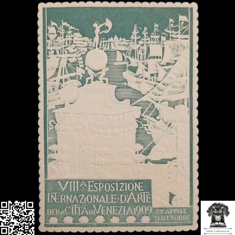 1909 8th International Art Exhibition Of The City Of Venice Cinderella Poster Stamp - Embossed - Promotional Cultural Event