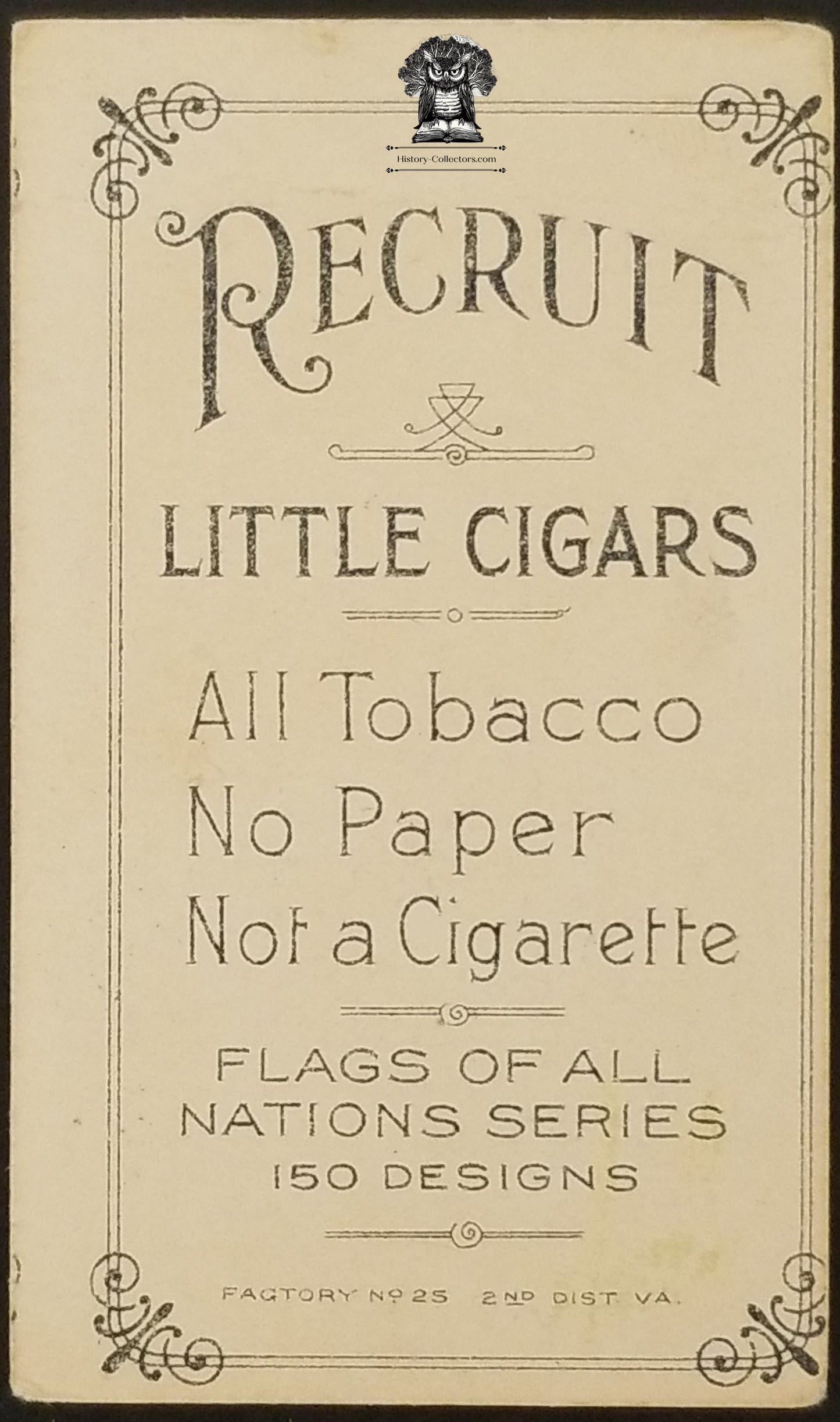 1909 Recruit Little Cigars Tobacco Trading Card - Flags of All Nations Series - Dublin