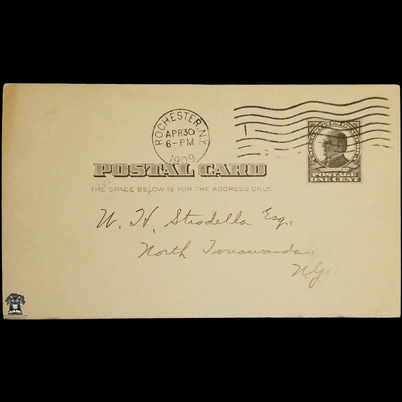 1909 The Episcopal Church Financial Receipt Postal Card - St. Mark's - Diocese Of Western NY - North Tonawanda NY - Episcopate - One Cent McKinley Square Black Scott UX19 - Rochester NY Machine Duplex Postal Cancel April 30 - Postcard