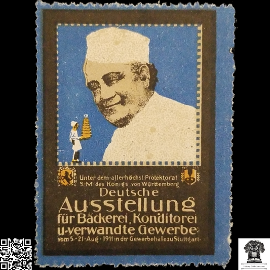 1911 German Exhibition Artisan Bakery Confectionery Related Trades Cinderella Poster Stamp - Stuttgart