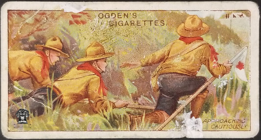 1911 Ogden's Boy Scouts 1st Series Blue Back Tobacco Card #27 - Approaching Cautiously