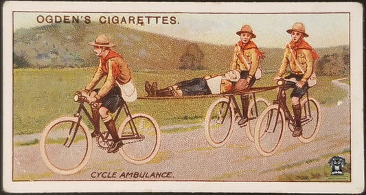 1911 Ogden's Boy Scouts 1st Series Blue Back Tobacco Card #41 - Cycle Ambulance